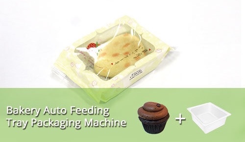 Bakery(Cake,Bread,Biscuit) Auto Feeding Tray Packaging Machine