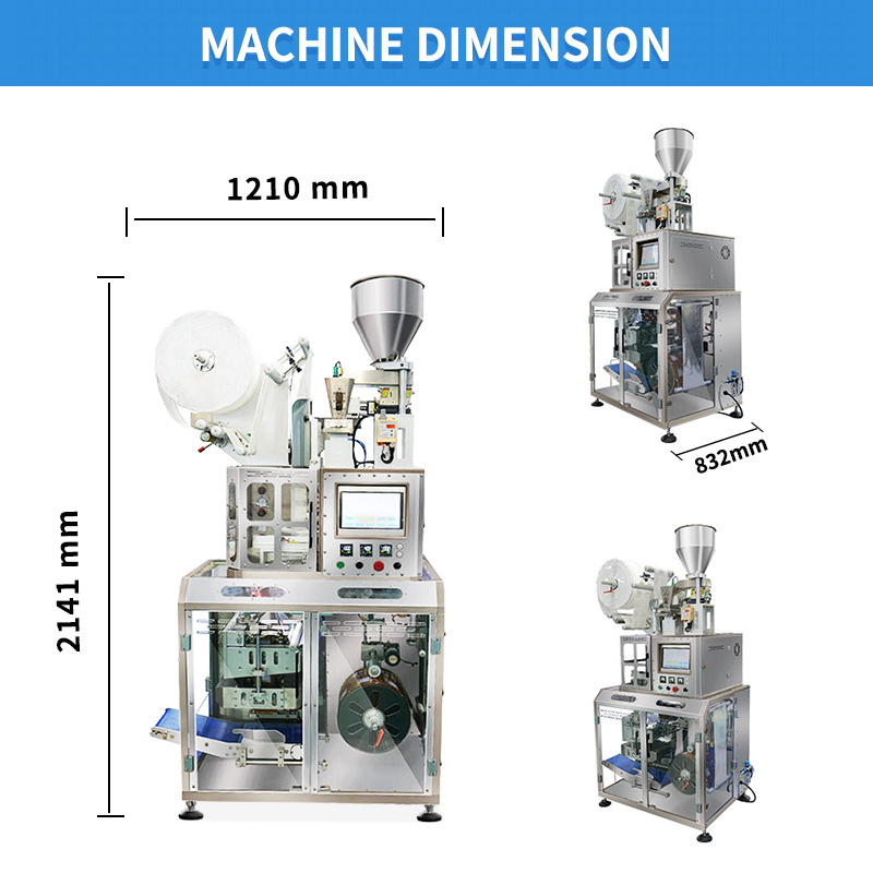 dimension de la machine d'emballage de café goutte à goutte