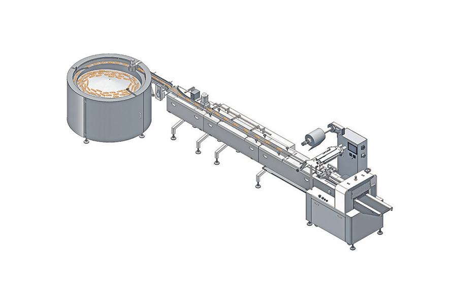 This is the drawing of the high speed flow packing machine with centrigugal bowl feeder