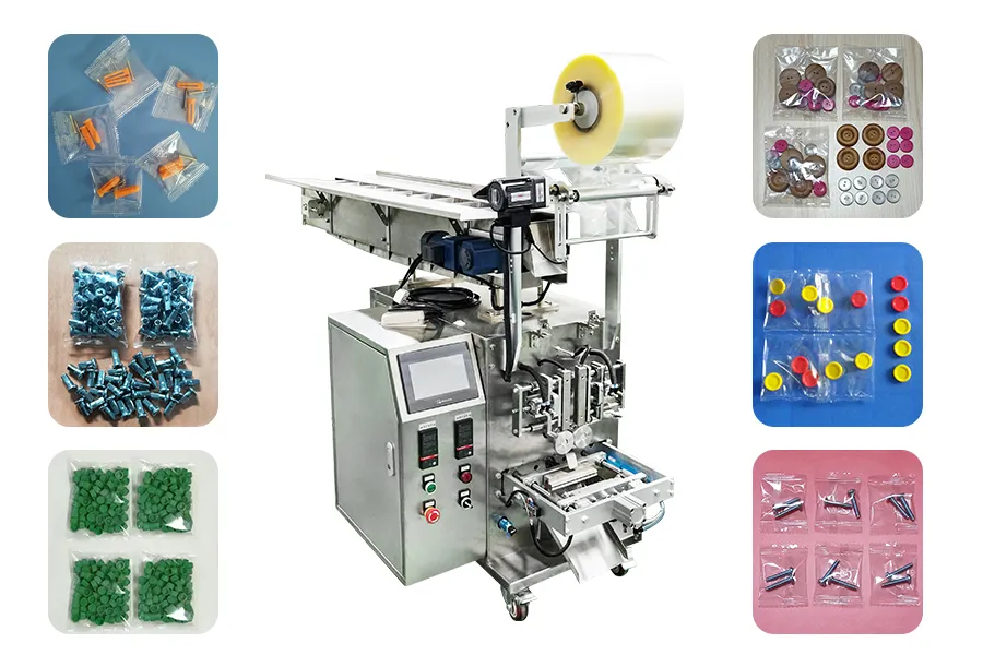 This is a hardware accesories counting and packing machine