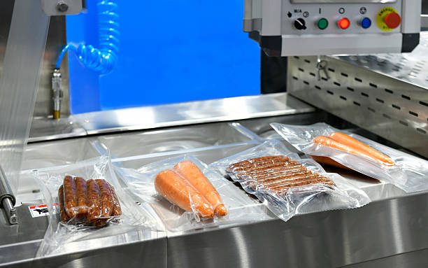 The packaged food on a food packaging machine