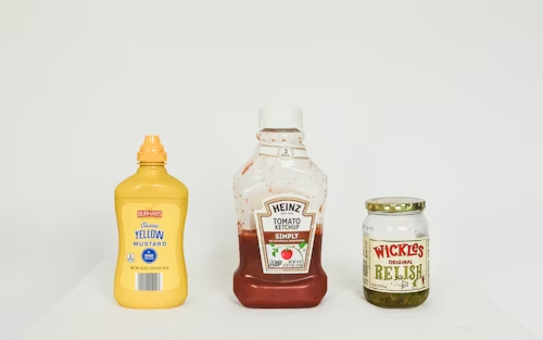Traditional condiments for summer favorite hot dog